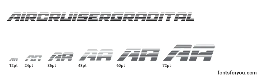 Размеры шрифта Aircruisergradital
