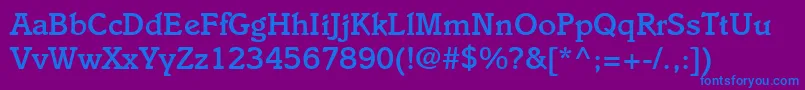 フォントItaliaLtMedium – 紫色の背景に青い文字