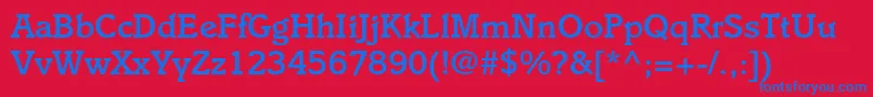 ItaliaLtMedium Font – Blue Fonts on Red Background