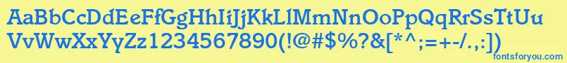 ItaliaLtMedium Font – Blue Fonts on Yellow Background