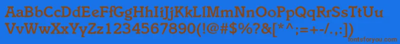 ItaliaLtMedium-Schriftart – Braune Schriften auf blauem Hintergrund