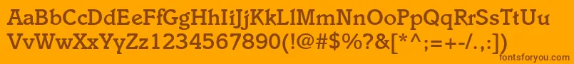 ItaliaLtMedium-Schriftart – Braune Schriften auf orangefarbenem Hintergrund