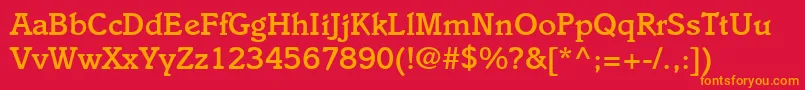 ItaliaLtMedium Font – Orange Fonts on Red Background