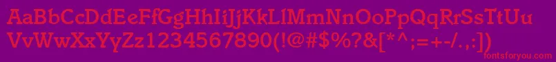 ItaliaLtMedium-Schriftart – Rote Schriften auf violettem Hintergrund