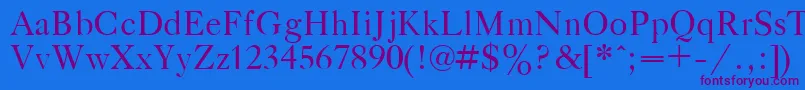 GazetaTitulPlain.001.001 Font – Purple Fonts on Blue Background