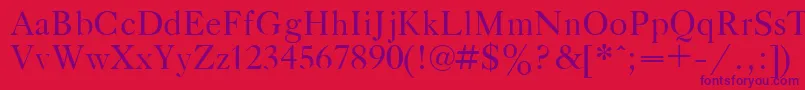 フォントGazetaTitulPlain.001.001 – 赤い背景に紫のフォント