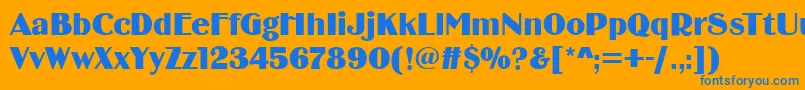 Birminghamsoft Font – Blue Fonts on Orange Background