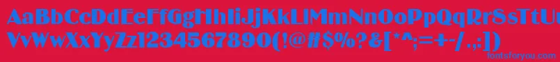 Birminghamsoft Font – Blue Fonts on Red Background