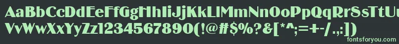 フォントBirminghamsoft – 黒い背景に緑の文字