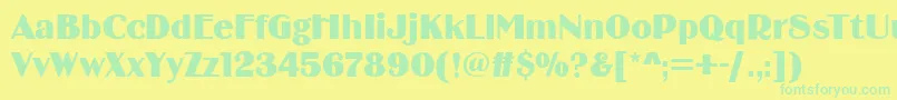 Birminghamsoft Font – Green Fonts on Yellow Background