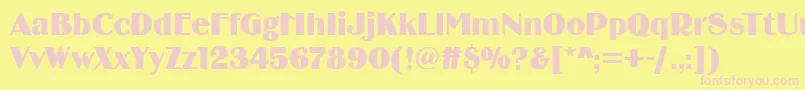 Birminghamsoft Font – Pink Fonts on Yellow Background