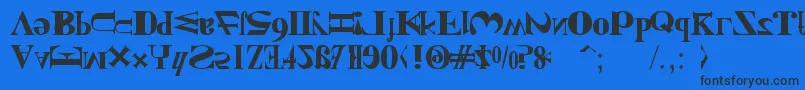 フォントNewKindOfEnglish – 黒い文字の青い背景