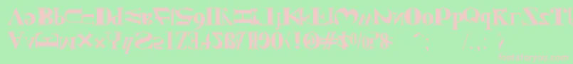 Czcionka NewKindOfEnglish – różowe czcionki na zielonym tle