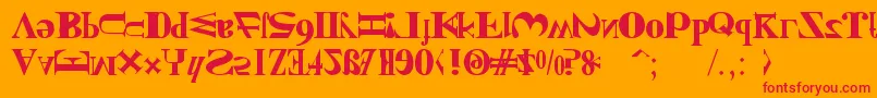 NewKindOfEnglish Font – Red Fonts on Orange Background