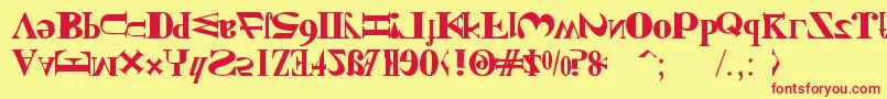 NewKindOfEnglish Font – Red Fonts on Yellow Background