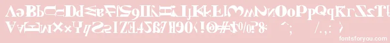NewKindOfEnglish-fontti – valkoiset fontit vaaleanpunaisella taustalla