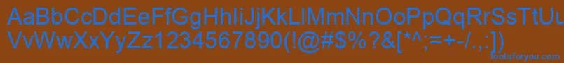 Arial0 Font – Blue Fonts on Brown Background