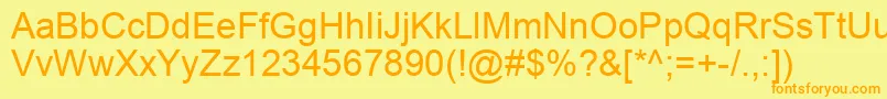 Arial0 Font – Orange Fonts on Yellow Background