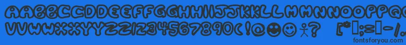 Plastb Font – Black Fonts on Blue Background