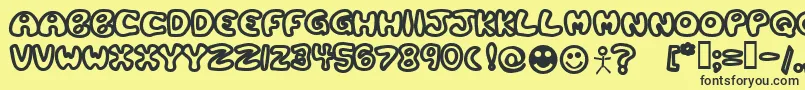 Plastb Font – Black Fonts on Yellow Background