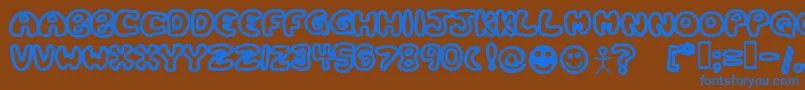 Plastb Font – Blue Fonts on Brown Background