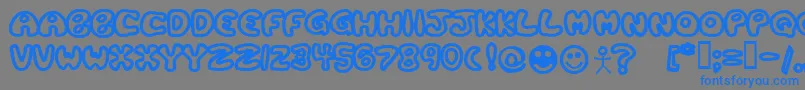 Plastb-Schriftart – Blaue Schriften auf grauem Hintergrund