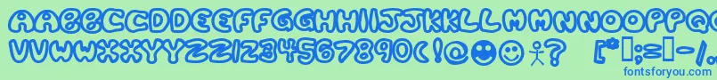 Plastb Font – Blue Fonts on Green Background