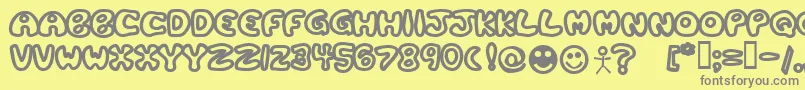 Plastb Font – Gray Fonts on Yellow Background