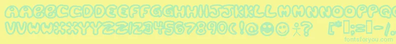 Plastb Font – Green Fonts on Yellow Background
