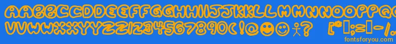 Plastb Font – Orange Fonts on Blue Background