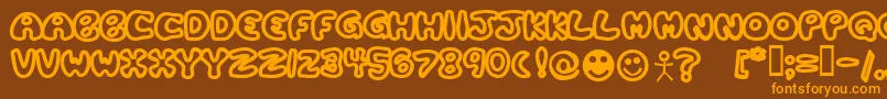 Plastb Font – Orange Fonts on Brown Background
