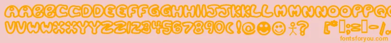 Plastb Font – Orange Fonts on Pink Background