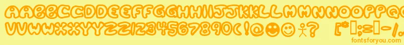 Plastb Font – Orange Fonts on Yellow Background