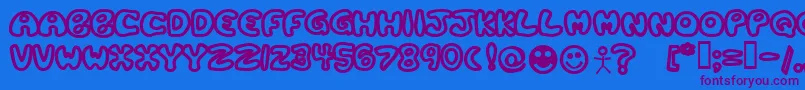 Plastb Font – Purple Fonts on Blue Background
