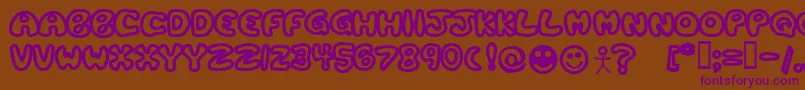 Plastb Font – Purple Fonts on Brown Background