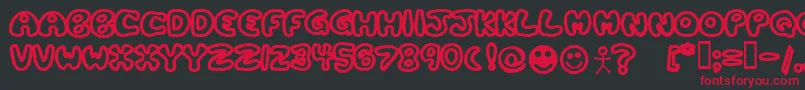 Plastb Font – Red Fonts on Black Background