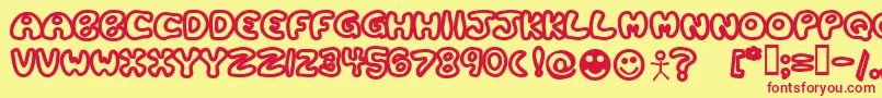 Plastb Font – Red Fonts on Yellow Background
