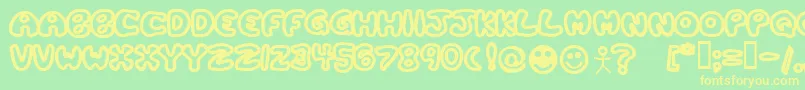 Подробнее о шрифте Plastb Шрифт Plastb – жёлтые шрифты на зелёном фоне