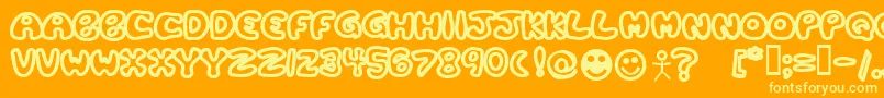 Plastb Font – Yellow Fonts on Orange Background