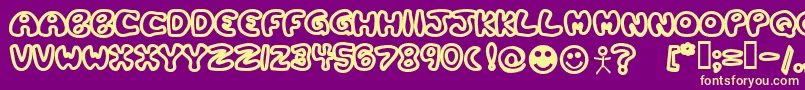 Plastb Font – Yellow Fonts on Purple Background