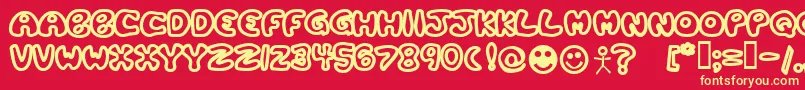 Plastb Font – Yellow Fonts on Red Background