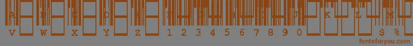 CiaCode39MediumText-fontti – ruskeat fontit harmaalla taustalla