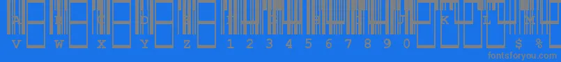 CiaCode39MediumText-fontti – harmaat kirjasimet sinisellä taustalla