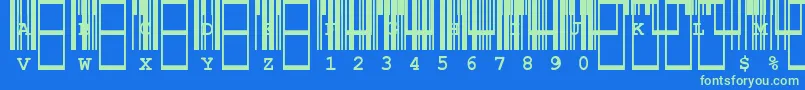 CiaCode39MediumText-fontti – vihreät fontit sinisellä taustalla