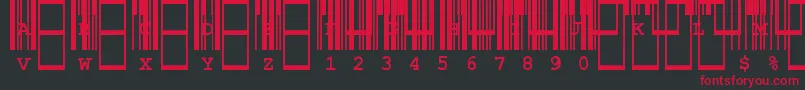CiaCode39MediumText Font – Red Fonts on Black Background
