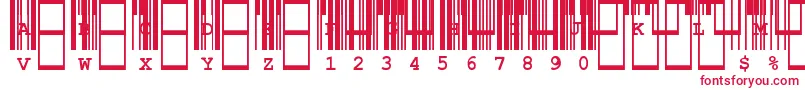 フォントCiaCode39MediumText – 白い背景に赤い文字