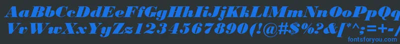 BodoniMtBlackРљСѓСЂСЃРёРІ Font – Blue Fonts on Black Background