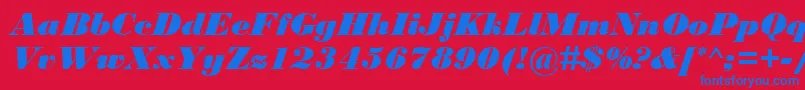 BodoniMtBlackРљСѓСЂСЃРёРІ Font – Blue Fonts on Red Background