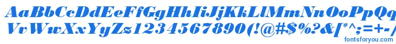 BodoniMtBlackРљСѓСЂСЃРёРІ-Schriftart – Blaue Schriften auf weißem Hintergrund