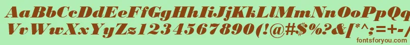 BodoniMtBlackРљСѓСЂСЃРёРІ Font – Brown Fonts on Green Background